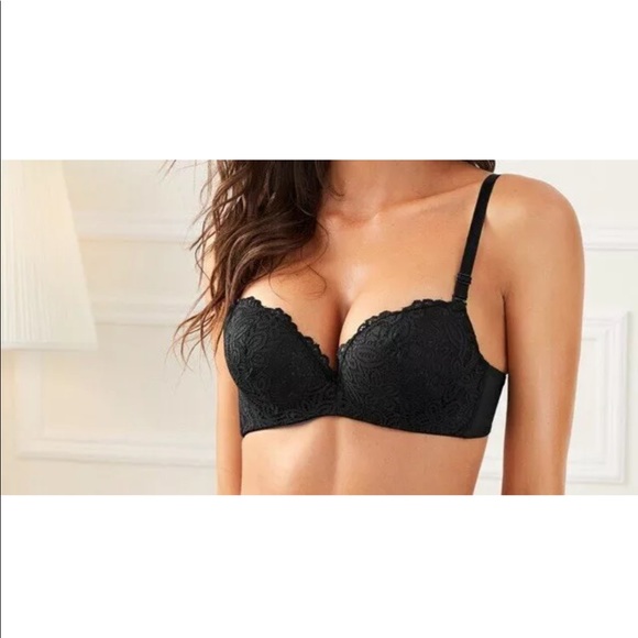 SHEIN Other - SHEIN Black Floral Lace Underwire Push Up Bra